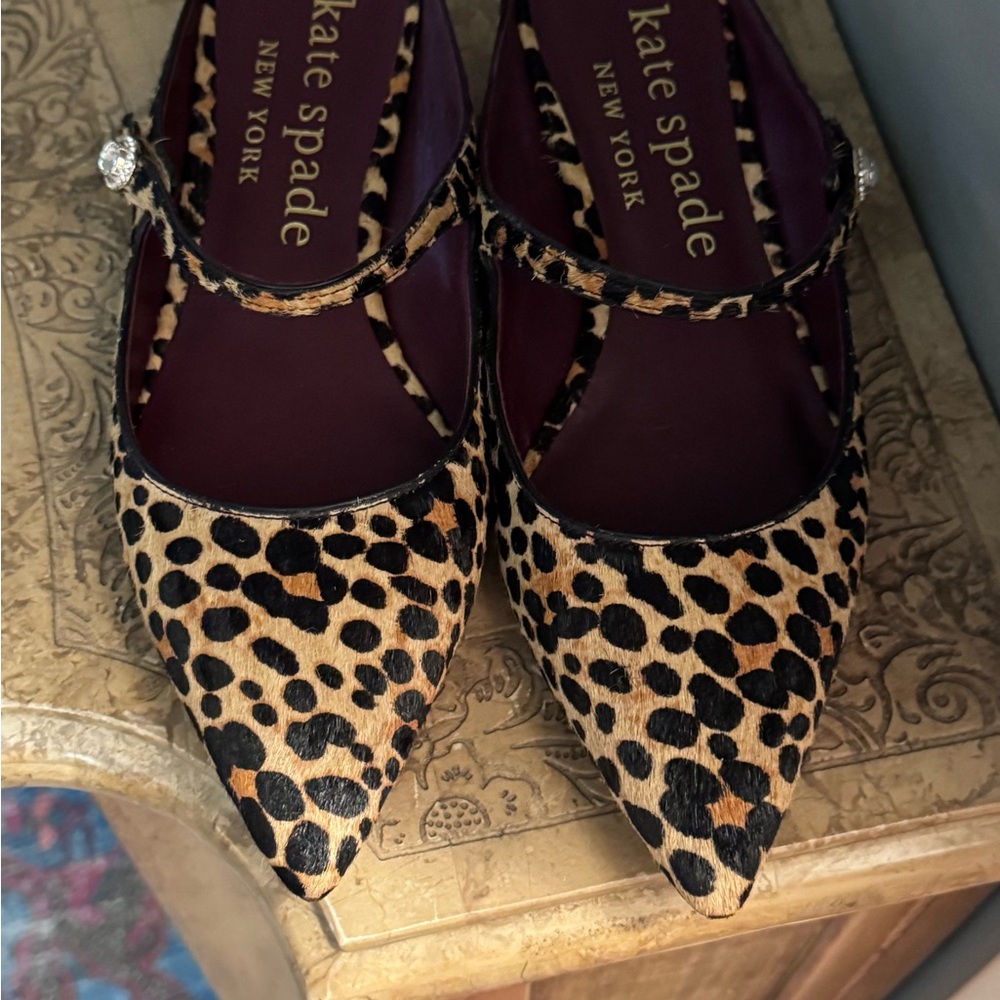 Kate Spade Leopard Print Mules with Strap
